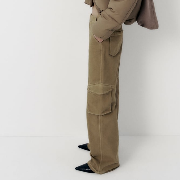 Zara | NWOT High-waist Full-length Cargo Pants - Picture 5 of 12